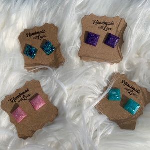 Handmade glitter earrings bundle